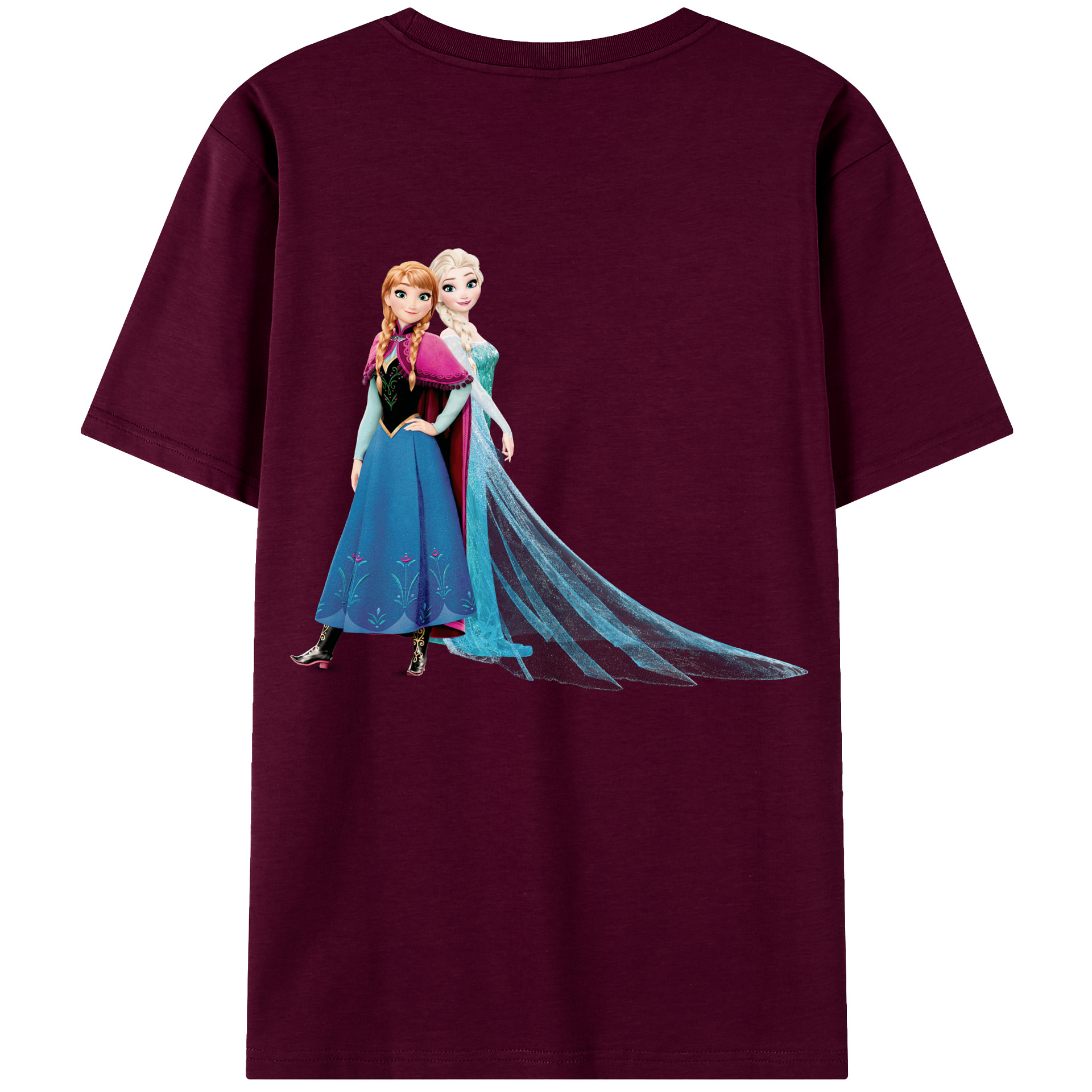 （画像用） アナと雪の女王 アンナ エルサ Frozen Anna Elsa レディース半袖Tシャツ(バックプリント)